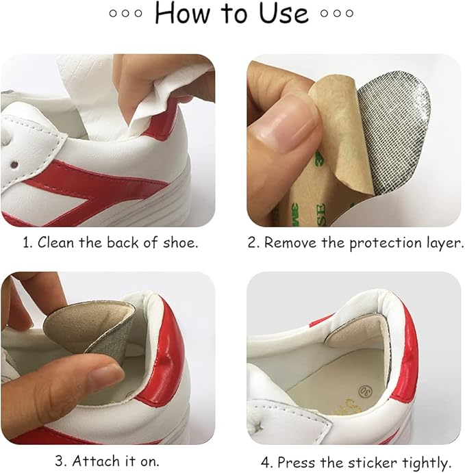 Dr. Foot’s Heel Grips for Kids and Women, Self-Adhesive Heel Cushion Inserts for Girls and Boys Prevent Heel Slipping, Rubbing, Blisters, Foot Pain - 4pairs (Beige+Black)