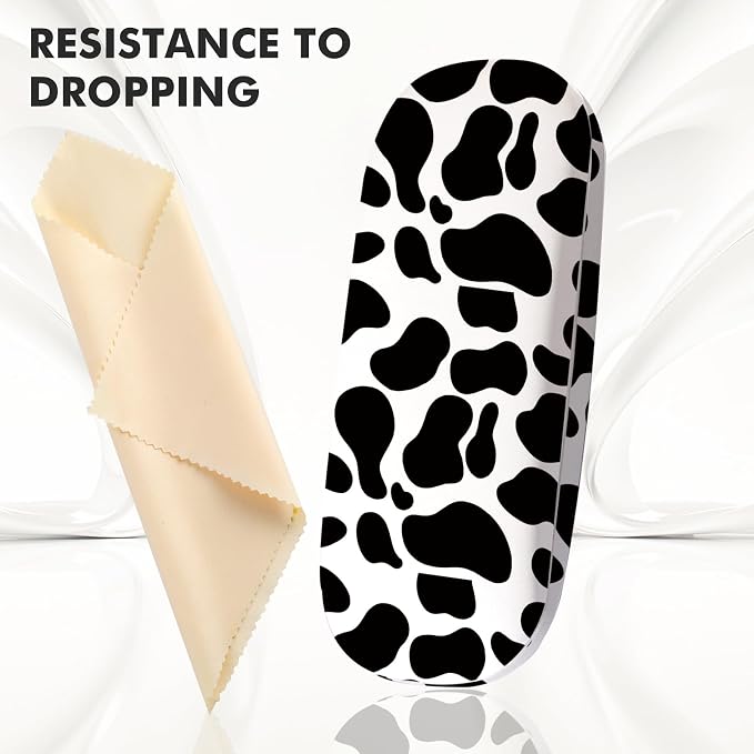 Glasses Case Hard Shell,Portable Protective Eyeglasses Case, Eyeglass Holder Box with Cleaning Cloth, for men women