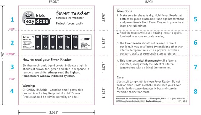 EZY DOSE Kids Thermometer for Fever for Baby and Toddler, Celsius & Fahrenheit, Reusable, Home & Travel, 10 ml