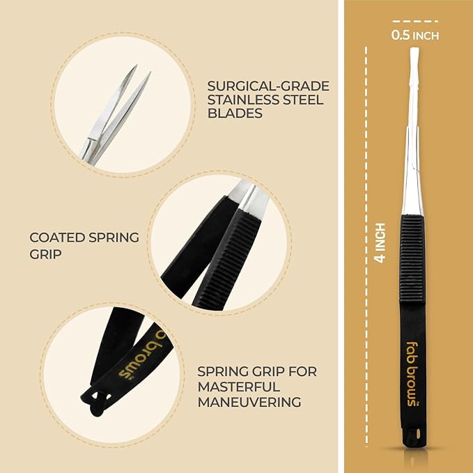 Soft Grip Eyebrow Trimmers | Brow Scissors for Women and Men | Precise & Sharp | Stainless Steel Tip Beauty Scissors | Eyebrow Grooming & Shaping | Brow Care | Eyelashes, Beard, & Nose Hair Trimmer