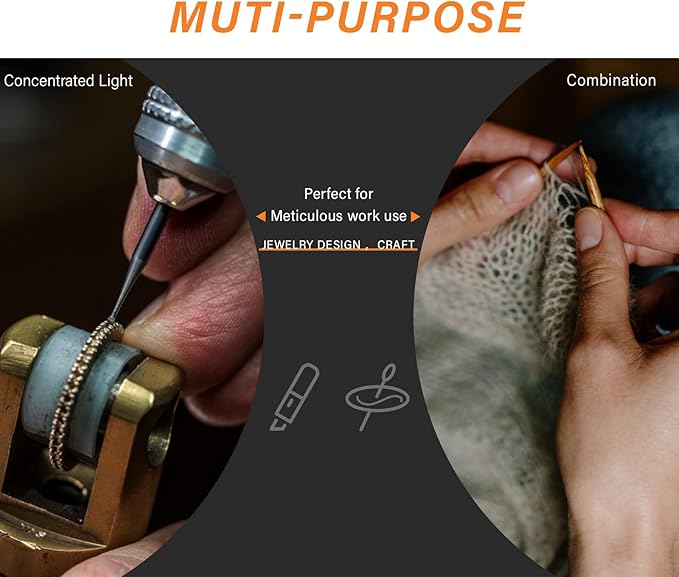 Vekkia Rechargeable LED Neck Reading Light, Book Lights for Reading in Bed, 3 Brightness Levels, Flexible Soft Silicone Arms Comfortable Wear, Long Lasting. Great for Readers, Craft & Knitting