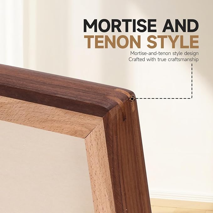 Solid Walnut Picture Frame for Instax Mini & Polaroid Go, Small Wood Photo Frame with Decorative Joinery Corners, Tabletop Display (Walnut, For 2.1x3.4/3.4x2.8/2.6x2.1 Photo)