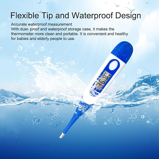Berrcom Digital Thermometer for Adults, Oral and Underarm Thermometer for Baby and Kids Medical Thermometer with Fever Alarm Rectal Thermometer with Soft Tips | Medical Thermometer with Fever Alarm, Underarm for Baby, Adults, Body Temperature, C/F Swit...