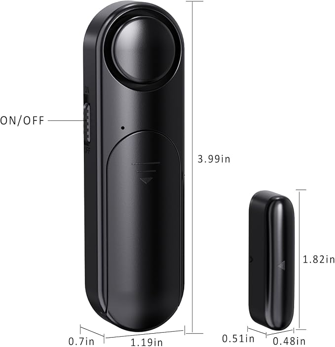 Window and Door Alarm When Opened (5 Pack) for Kids Safety/Home Security, Sliding Glass Front Door Opening Sensor Alarms for Dementia, 120dB Burglar Alert, Ideal for Business, Garage, Apartment, Black