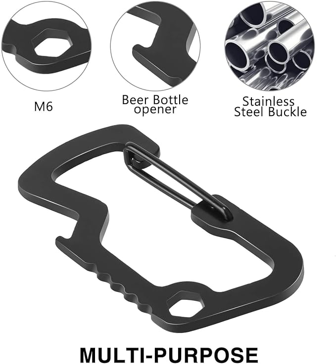 DELSWIN Retractable Badge Holders Clip, 3 Pack Heavy Duty Retractable Keychain with Multitool Carabiner,Tactical Badge Reels Key Chain with 25 Inches Steel Cord