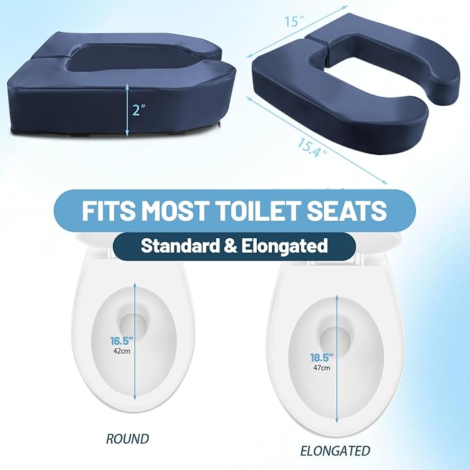 2 Inch Seat Cushion Riser Elevated for Seniors & Handicap, Blue