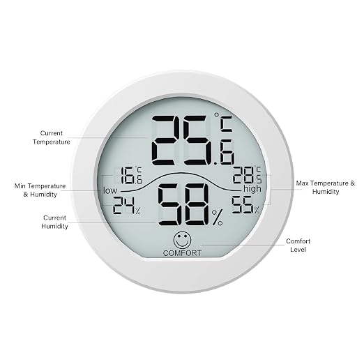 Indoor Digital Hygrometer Thermometer for Room Temperature Humidity Meter | SECRUI Thermometer Accuracy Calibration LCD Temperature Sensor with Maximum and Minimum Records,2 Pack