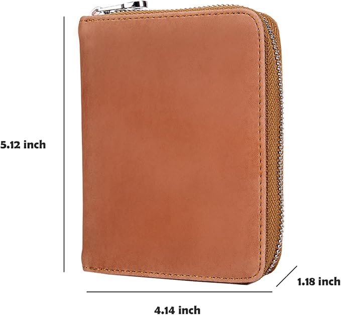 RFID Blocking 24 Slot Credit Card Holder Wallet Real Leather Multi Card Organizer Wallet with Zipper