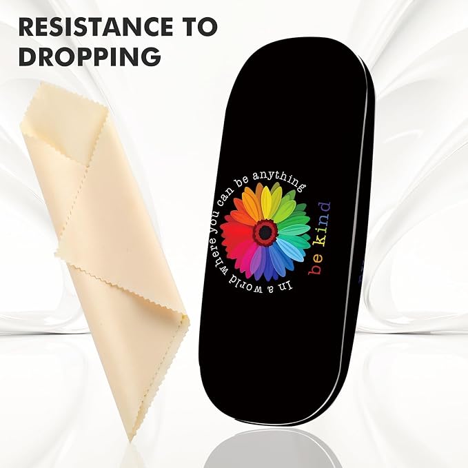 Glasses Case Hard Shell,Portable Protective Eyeglasses Case, Eyeglass Holder Box with Cleaning Cloth, for men women