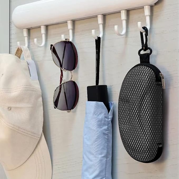 Yamrots 2 Pcs Zipper Hard Sunglasses Cases Portable Travel Eyeglasses Cases with Plastic Hook