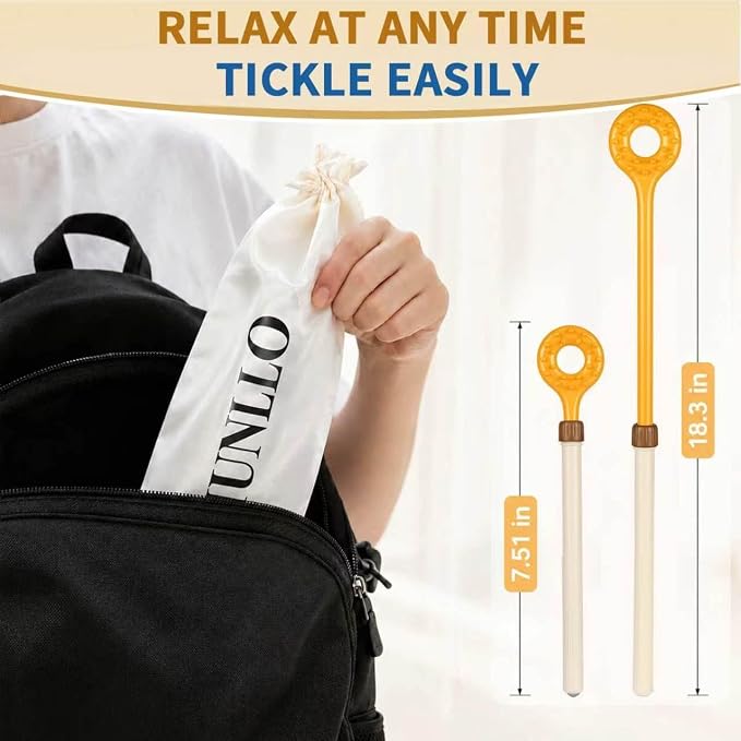 QMUNLLO Double Sided Extendable Back Scratcher with Beaded Handle(Yellow) | Relieve any itch instantly on your own with this extendable back scratcher. Comes in beautiful packaging