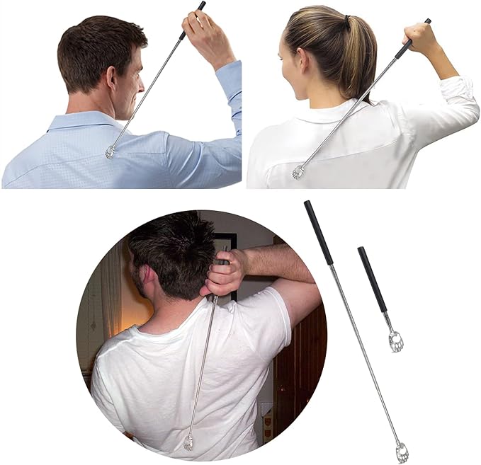 WOVTE 2Pack Extendable Bear Claw Back Scratcher for Men Women | Stocking Stuffers for Men Women Adults, Mothers Day Fathers Day Christmas Birthday Gifts for Men Women Mom Dad Husband