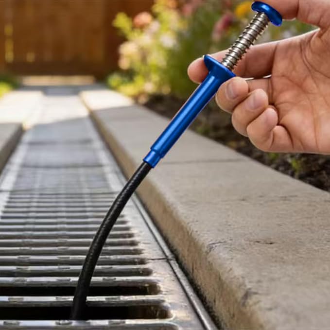 Flexible Grabber Tool, Magnetic 4-Claw Gripper (24", Blue) | Mechanic Pickup Tool with Spring-Loaded Handle; for Automotive, Engine Bay, Bathroom, Kitchen, Sewers, Drain, Small Spaces