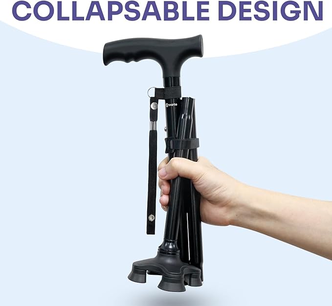 Conkote Walking Cane for Men & Women - Foldable, Adjustable, Collapsible, Free Standing Cane, Pivot Tip, Heavy Duty | Walking Sticks, Folding Canes for Seniors & Adults