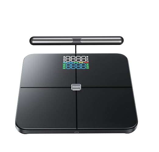 Smart Scale for Body Weight, 8-Electrode Digital Bathroom Scale for Weight Fat BMI, Muscle Mass, 50 Measurements, Bluetooth & Wi-Fi Highly Accurate Weighing Machine (Black)