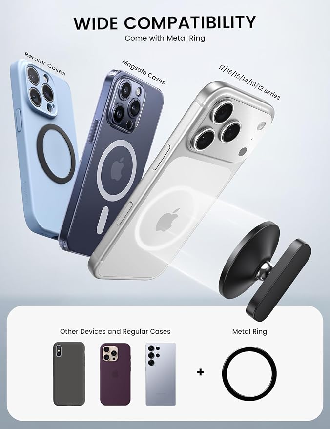 Lamicall Magnetic Golf Cart Phone Holder Strongest N55 Magnet Alloy Build | Unique Golf Accessories Gift for Men Dad Husband 360° Pocket-Sized for Magsafe Phone Holder for Gym Fits EZGO Club Car Yamaha