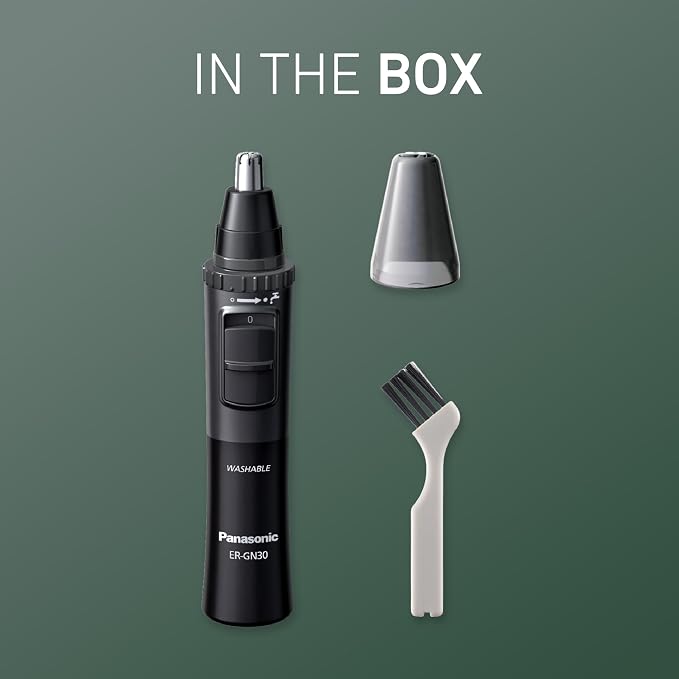Panasonic Men’s Ear and Nose Hair Trimmer, Wet Dry Hypoallergenic Dual Edge Blade, Ear Hair Trimmer for Men - ER-GN30-H