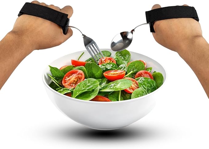 Bendable Adaptive Utensils for Elderly, Disabled People, Parkinson’s, Arthritis, Hand Tremors, Weak Hand Grip & Handicapped, Arthritic Hands-Non Slip Handles(Zhi_wanqu2,Black)