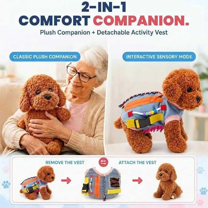 Fidget Blanket for Adults with Dementia, Alzheimer’s Activity Blankets for Seniors, Sensory Blanket Memory Care Gift for Elderly Women Men