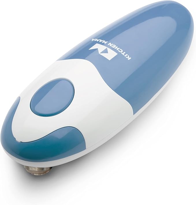 Kitchen Mama Auto 2.0 Electric Can Opener: Blade Opens Almost Any Can Pop or Soda Can - Automatic, Hands Free, Safe, Smooth Edge, Lid Remover, Battery Operated, Cordless, YES YOU CAN (Morandi Blue)