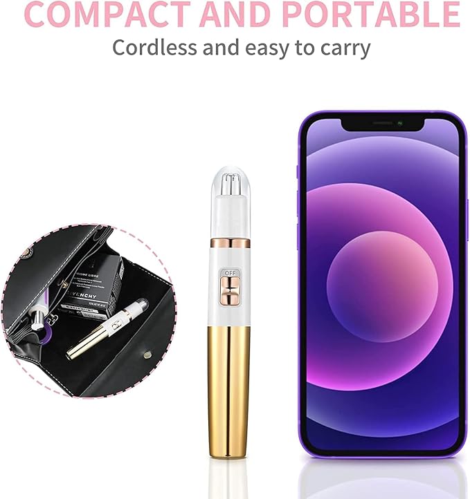 NUMIFUN Ear and Nose Hair Trimmer for Women Nose Hair Clipper Professional Painless Noses Trimmer Ladies Eyebrow and Facial Hair Trimmer, Waterproof Dual Edge Blades for Easy Cleansing