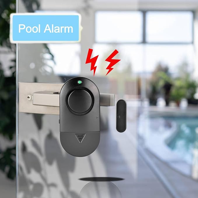 Window and Door Alarm, 120 DB Black Window Alarm for Home Security, Door Chime for Store, Suitable for Pool, Homes, Offices, Cabinets (10 Pack)