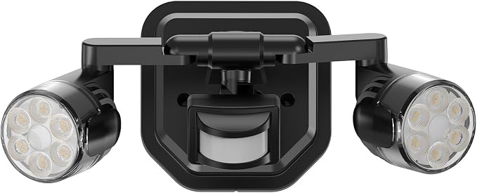 OREiN Motion Sensor Outdoor Lights, 3500LM 450° Adjustable Security Light Dimmable Dusk to Dawn Flood Lights Outdoor, 180° Motion Sensor Lights for Front Door, Garage, Stairs, Black (Hardwired)