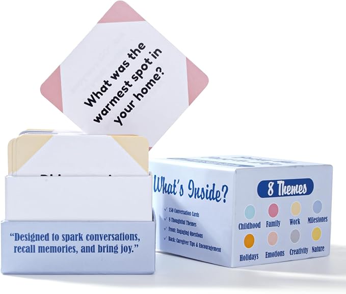 Conversation Cards for Dementia – Dementia Activities for Seniors with Alzheimer’s | Memory & Reminiscence Cards for Families and Caregivers