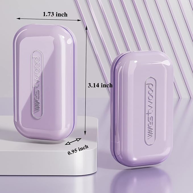 DUBSTAR Small Pill Cutter Splitter for Small and Tiny Pills, Portable Pretty Pill Cutters for Large Pills, Cuts Vitamins Tablets for Purse Pocket (Purple)