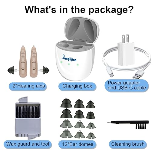 Banglijian BL04RD OTC Hearing Aids for Seniors - Rechargeable RIC Receiver in Canal Design, 16-Channel Clear Sound with Intelligent Noise Cancelling & Lower Distortion, Easy Operation (Pair, Beige)