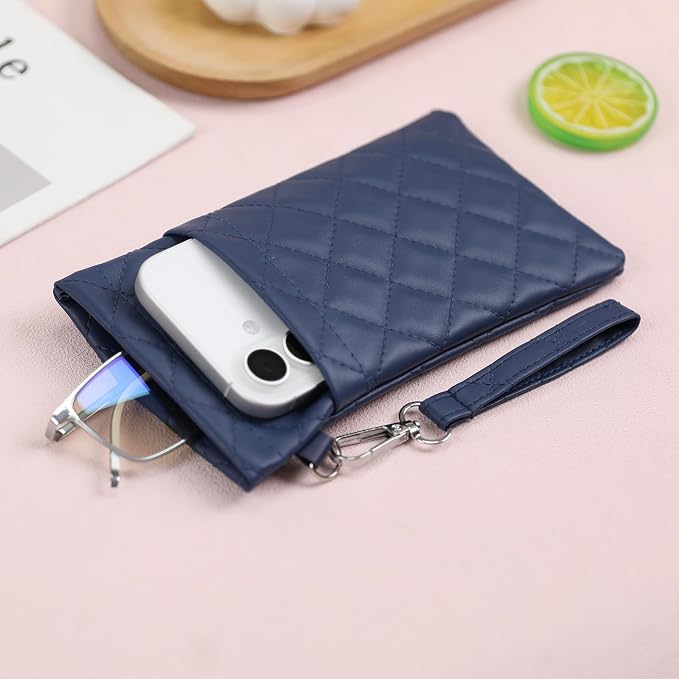 Double Eyeglass Case Soft Dual Glasses Case for Women Men Travel Squeeze Top Sunglasses Cases Eyeglasses Pouch