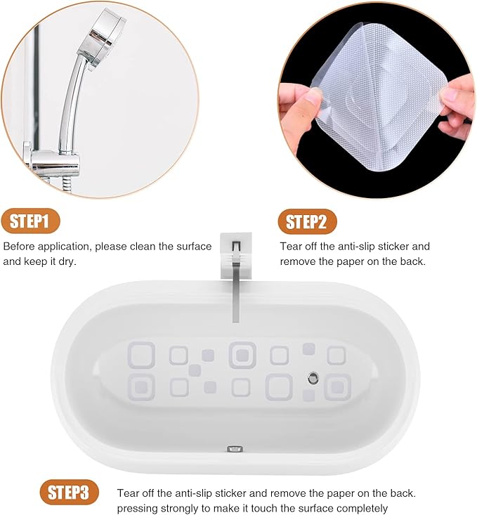 Non-Slip Bathtub Stickers, 36 PCS Safety Bathroom Tubs Showers Treads Adhesive Decals Scraper (Clear)