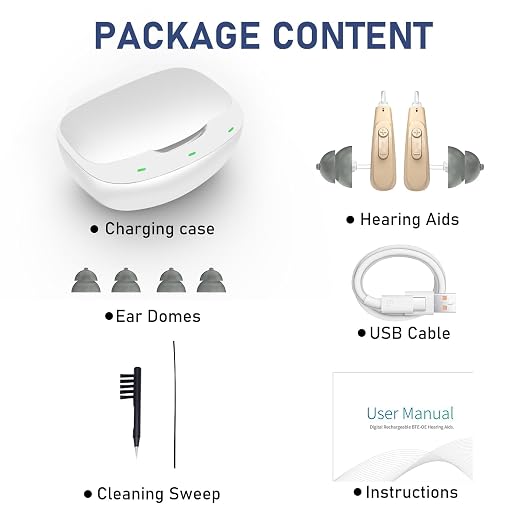 True OTC Rechargeable Hearing Aids for Seniors, White | 16-Channel Digital Technology, 3 Noise Reduction Modes, Comfort Fit, Mild to Moderate Hearing Loss, Lightweight