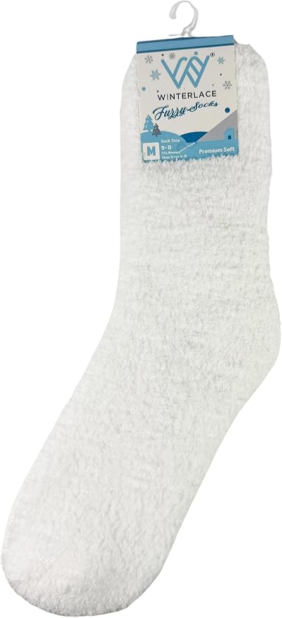 12 Pairs Fuzzy Socks for Women, Soft Fluffy Cozy Thick Warm Winter Holiday Stocking Stuffer Bulk Pack