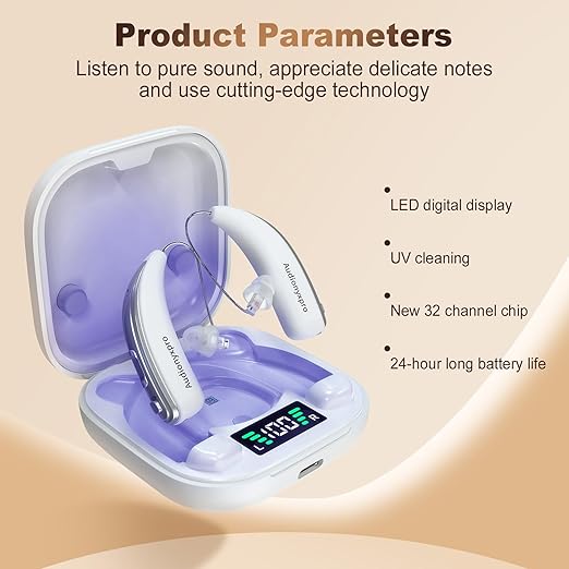 Hearing Aids for Seniors, Rechargeable OTC Hearing Aids for Men & Women, Smart Noise Reduction, 32-Channel Amplification, Ultra Long Battery Life, Lightweight & Invisible Design for All-Day Comfort