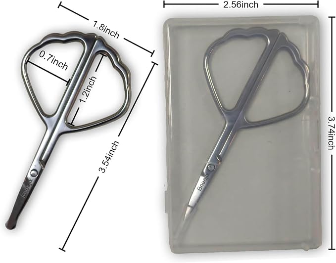 2PCS Stainless Steel Safety Nose Hair Trimmers for Men & Women | Grooming Scissors Set, Rounded & Pointed Tip, Nose Ear Eyebrow Beard Trimming, Baby Nail & Travel Portable