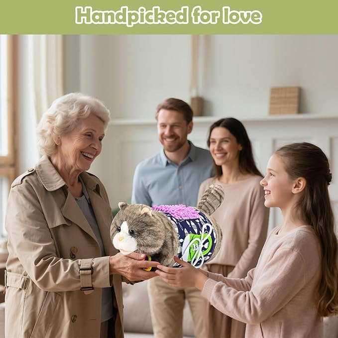 Fidget Blanket and Muff Cat for Adults with Dementia, Alzheimers Dementia Activities Products for Elderly and Seniors,Fidget Gift and Game Toys for Alzheimer’s or Dementia.