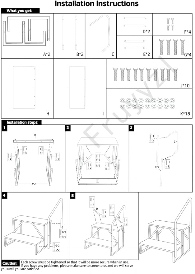 Step Ladder, Step Stool with Handle, Heavy Duty Pool Ladder Above Ground 660Lbs, Camper Steps Outdoor Steps RV Stairs for Reaching High, Portable Home Stairs for Travel Trailer (2 Step, Single Handle)