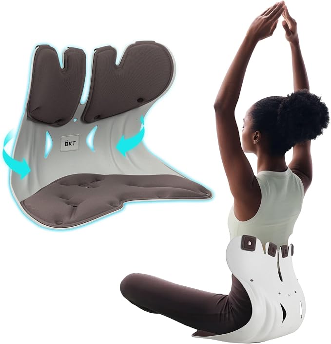 BKT Ergonomic Seat Cushion - Lumbar Support Pillow for Office Chair & Floor | Premium upgraded materials for long sitting. Comfort for students, nursing mothers, office workers and outdoor fishing trips