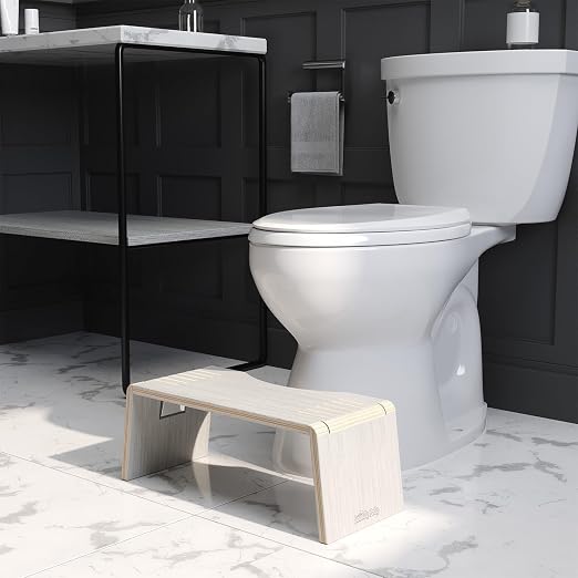 Squatty Potty Oslo Eucalyptus Folding Toilet Stool – Compact, Stylish, and Space-Saving Design for Better Bathroom Posture, Durable Eucalyptus, No Assembly Required
