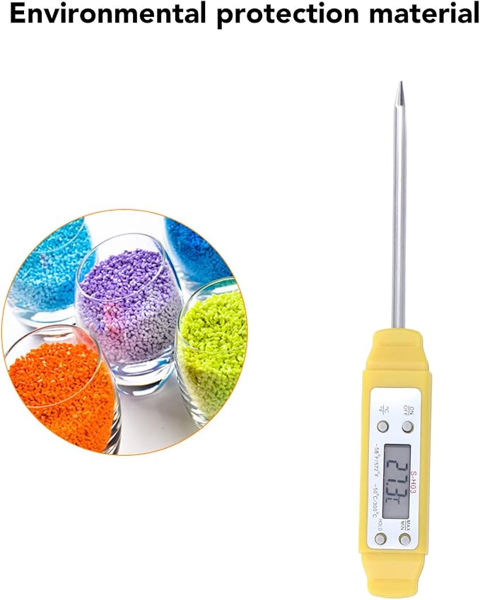 Akozon Digital Food Thermometer Automatic Calibration Pen High Accuracy Electronic Pocket Thermometer Yellow Home and Family Appliance and Decor