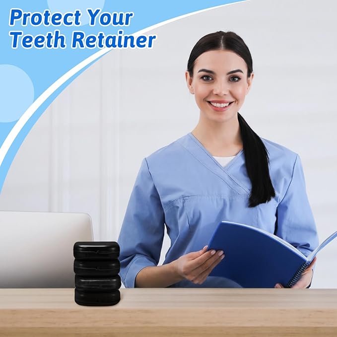 Sherr 120 Pcs Dental Retainer Case with Holes Black Denture Case Mouth Guard Holder False Teeth Container Multicolored Retainer Holder for Travel Office Home