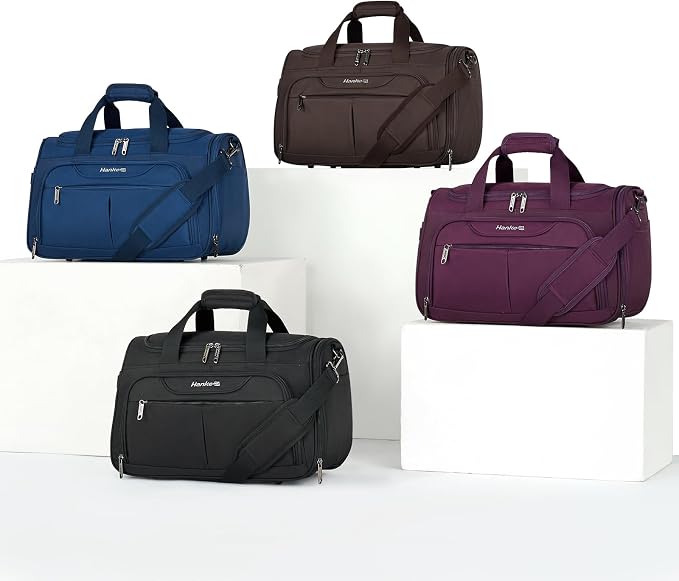 Hanke Underseat Carry On luggage Bags for Travel, Foldable Travel Bags for Women, Soft Lightweight Personal Item Travel Bag Small Carry On Bags for Airplanes, Travel Tote Bags for Women Men.(Blue)