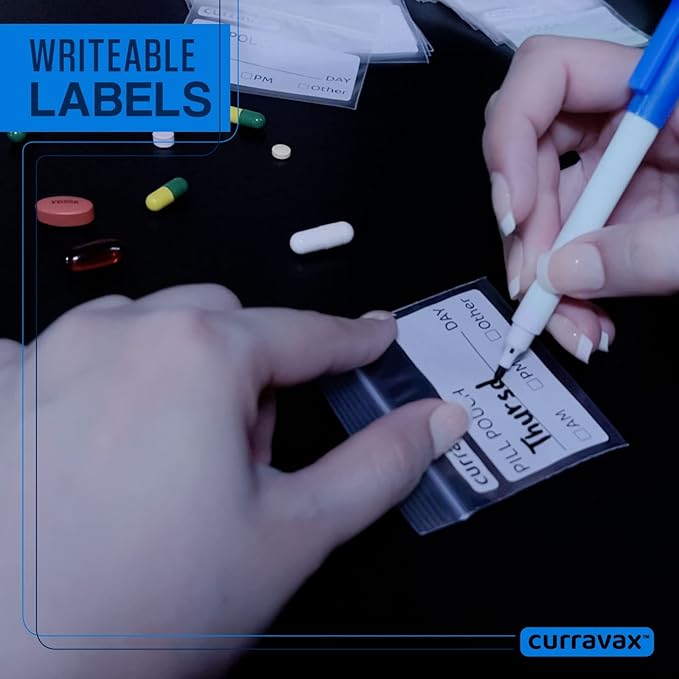 Pill Bags Pack of 225- BPA Free 3 x 2.75 inch Pill Pouch - Pill Pouches for Medicine with Write on Label –Clear Ziplock Pill Baggies for Travel Medicine Organizer