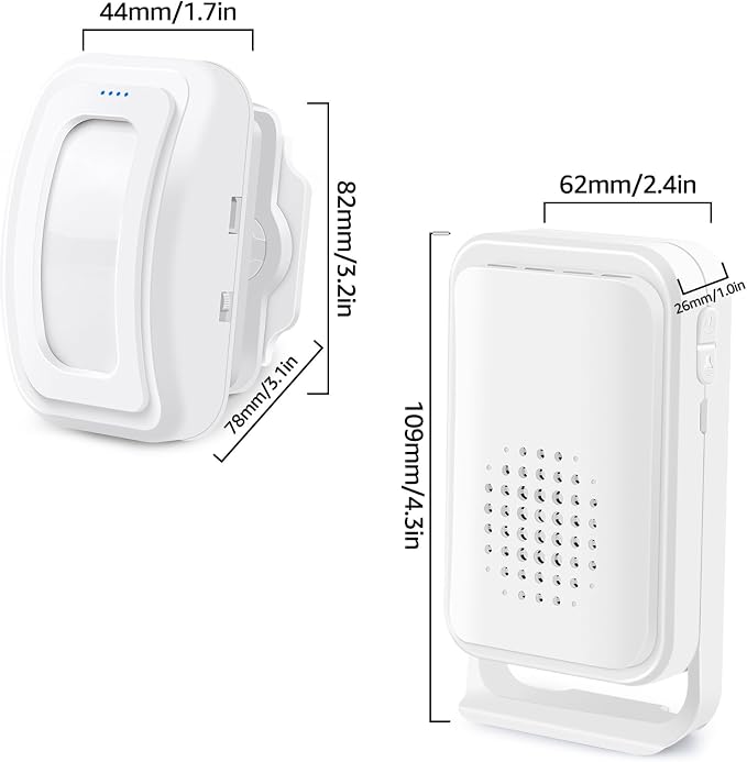 Wireless Motion Sensor Door Chime, Greencycle Doorway Motion Sensor Alarm, Door Chime for Business When Entering, Wireless Door Chime,Motion Sensor Alarm Indoor,918FT Long Distance,1Receiver 2Sensor