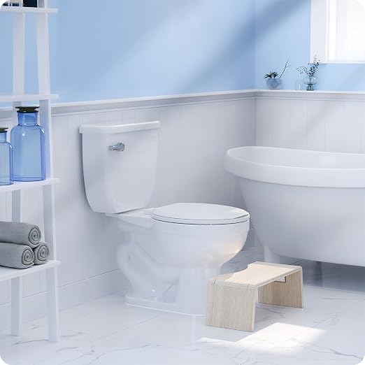 Squatty Potty Oslo Oak Folding Toilet Stool – Compact, Stylish, and Space-Saving Design for Better Bathroom Posture, Durable Oak, No Assembly Required
