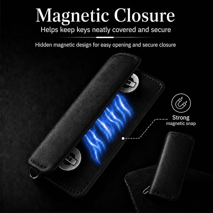 Key Organizer Compact Key Holder Leather Keychain Minimalist key case key holder for keychain Secures 2-8 Keys