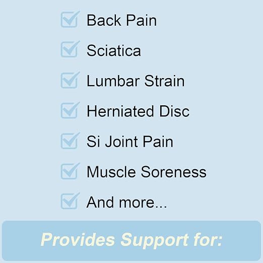 cybryeh Thin & Lightweight Back Brace for Lower Back Pain Relief โ Slim, Breathable Back Support Brace for Sciatica, Herniated Disc โ Adjustable Lumbar Support Belt for Men & Women, All Day Comfort
