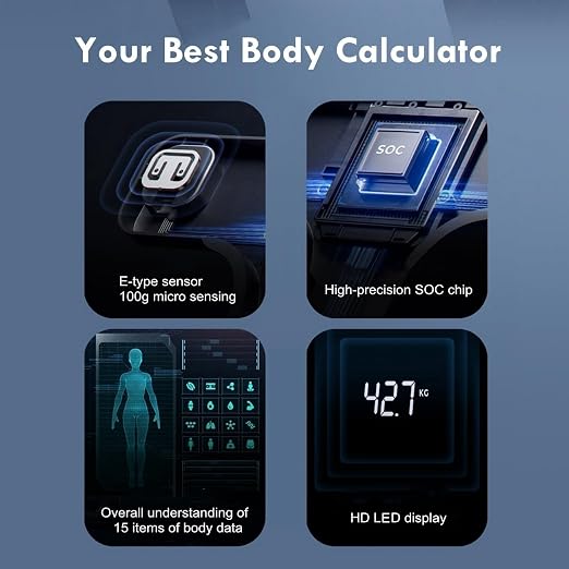 NUTRI FIT Smart Scale for Body Weight, Weight Scale with Backlight LED Display for BMI, Body Fat, Muscle Mass, 15 Body Composition, High Accurate Bluetooth Scale, Health Equipment Sync Apps 400lbs