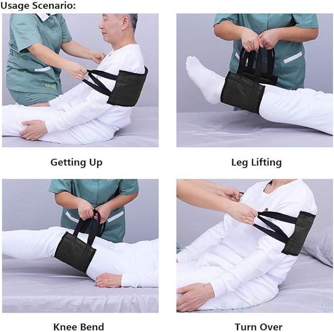 31.5 Inch Padded Bed Transfer Nursing Sling for Patient, Elderly Safety Lifting Aids Home Bed Assist Handle Back Lift Mobility Belt for Patient Care